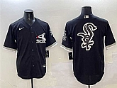 Men's Chicago White Sox Black Team Big Logo Cool Base Stitched Jersey,baseball caps,new era cap wholesale,wholesale hats